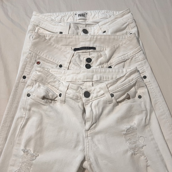 Hudson Jeans Denim - 3 for 1 All White Jean Bundle • Straight Leg Boot Cut & Skinny • Hudson & Paige